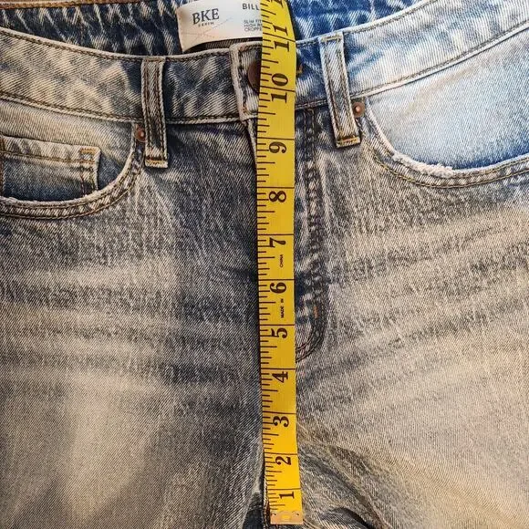BKE Billie Slim Fit High Rise Cropped Wide Leg Raw Hem Jeans Womens 26 X 27 - Picture 7 of 8